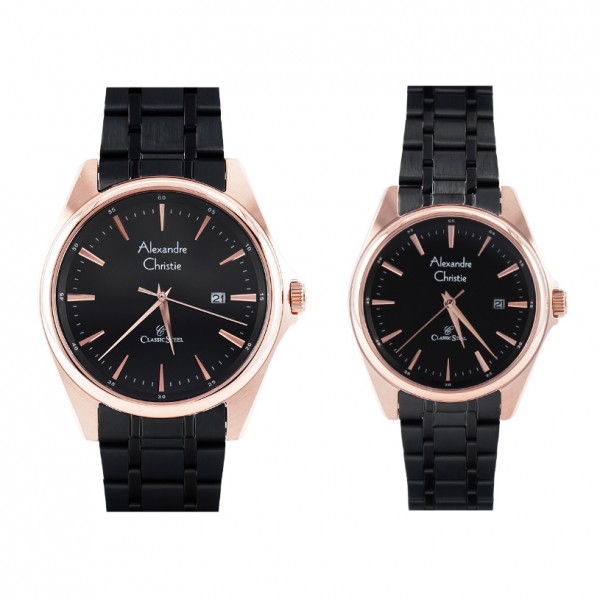 Alexandre Christie AC 8661 Rosegold Black Couple